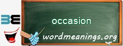 WordMeaning blackboard for occasion